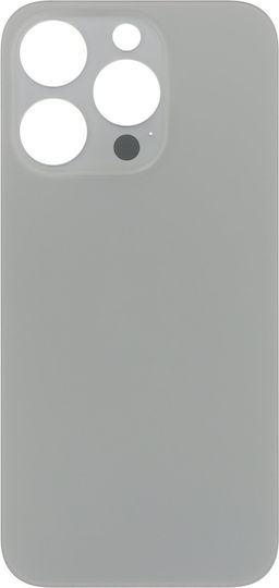Apple iPhone 15 Pro Adeziv Capac Baterie Orificiu Mare Logo Titan Natural OEM