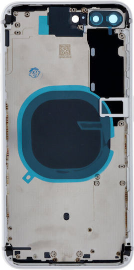 Apple iPhone 8 Plus Mittelrahmen Batterietür Rückseite Bezel + Kleine Teile Weiß Logo Oem