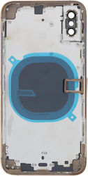 Apple iPhone XS Cadru Mijloc Capac Baterie Rama Spate Piese Mici Logo Auriu OEM Apple iPhone XS Cadru Mijloc Capac Baterie Rama Spate Piese Mici Logo Auriu OEM