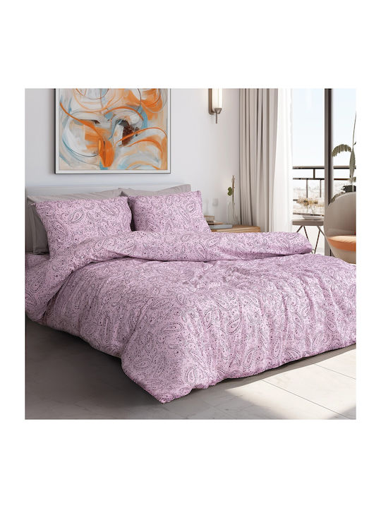 Beauty Home Sheet Sets Queen with Elastic 170x200+30cm. Aelia Art 12257 Lilac 4pcs