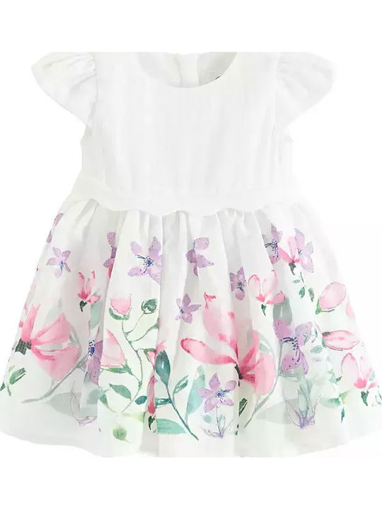 Kinderkleid Kurzärmelig Blumen White