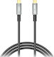 XO Cablu Video Împletit USB 3.2 USB-C Masculin - USB-C 100W PD Negru 1m 249-0116