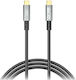 XO Cablu Video Împletit USB 3.2 USB-C Masculin - USB-C 100W PD Negru 1m 249-0116