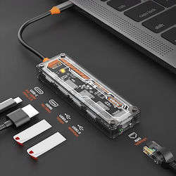 Aoweixun A-012 USB Hub 5 Ports (USB-A / USB-C) + LAN