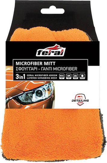 Гъба Microfiber Detailing Pro Feral 3 в 1 Оранжева 26*18см 1 Брой Auto Gs 25560