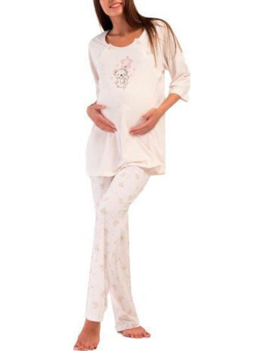 Vienetta Secret Set Pyjamas Schwangerschaft Beige