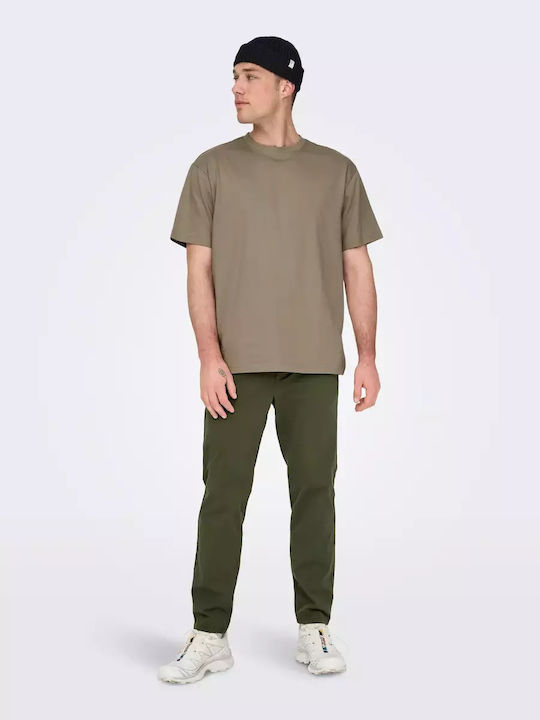 Only & Sons Παντελόνι Ελαστικό Olive Night