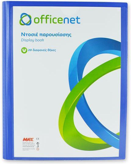 Officenet Display Book Presentation Holder 20 Plastic Sleeves Blue