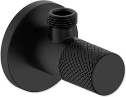 Comutator Colțar 1/2" X 1/2" Tema 69142 Negru Mat