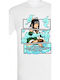 Tricou Bărbați Stedman Alb Design Anime Haku Dp4099