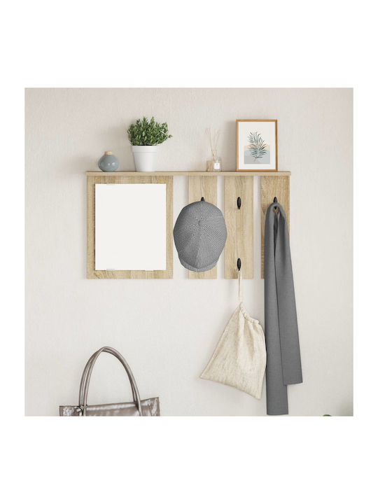 Eingangsmöbel mit Spiegel & Garderobe Sonoma Oak 85x10x45cm