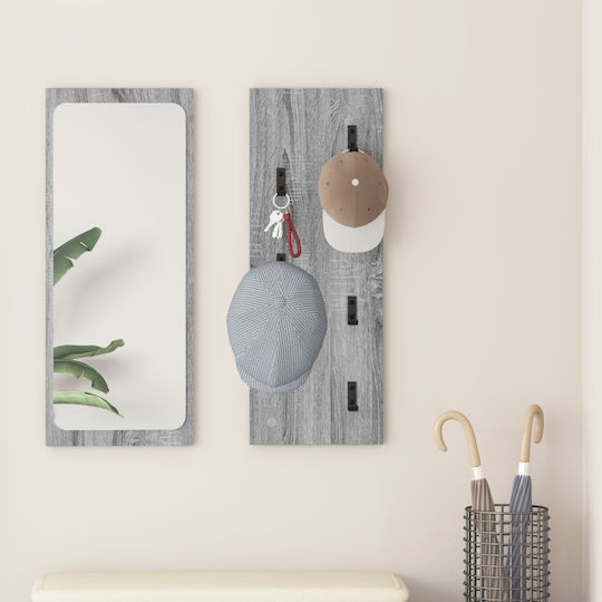 vidaXL Wooden Wall Hanger Gray 30x1.5cm 1pc
