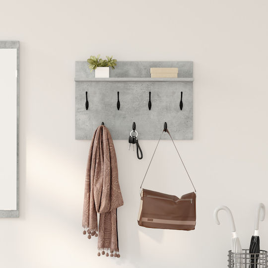 vidaXL Κρεμάστρα Τοίχου Ξύλινη Γκρι 60x12x40cm