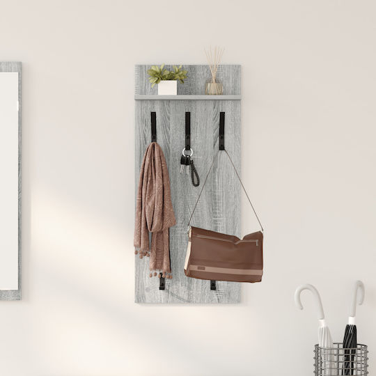vidaXL Wooden Wall Hanger Gray 90x10x40cm 1pc