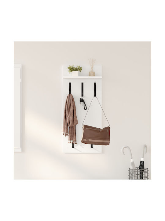 vidaXL Wooden Wall Hanger White 90x10x40cm 1pc
