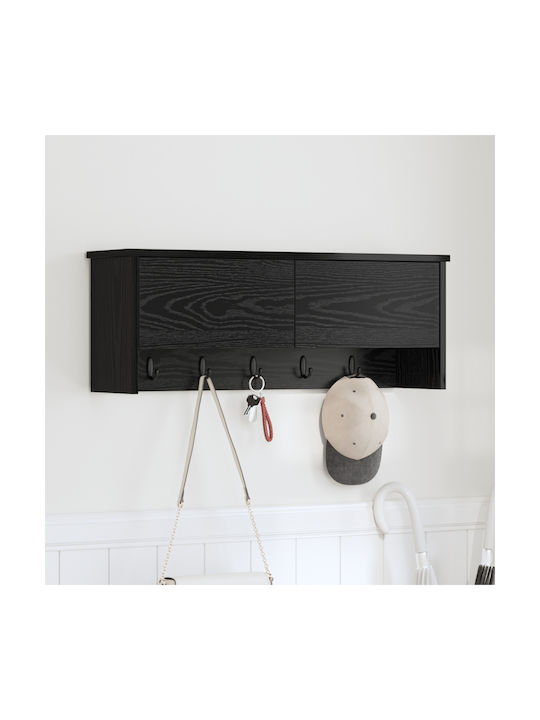vidaXL Крeмaстpa Зa Стeнa Дъpвeнa Чepнa 80x30x20cm