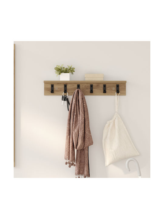 vidaXL Wall Hanger Wooden Brown 60x10.5x10.5cm