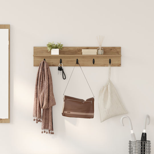 vidaXL Wooden Wall Hanger Brown 80x18x10.5cm 1pc