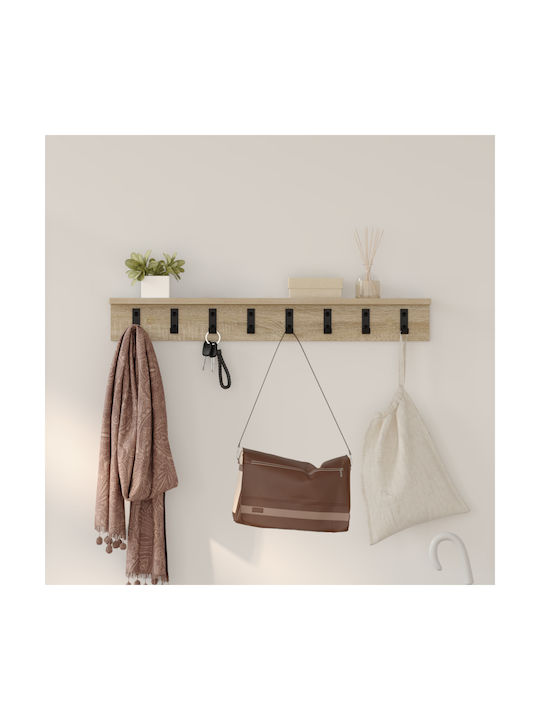 vidaXL Wooden Wall Hanger Brown 80x10.5x10.5cm