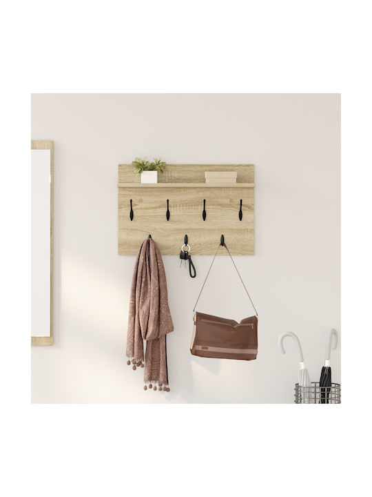 vidaXL Κρεμάστρα Τοίχου Ξύλινη Καφέ 60x12x40cm