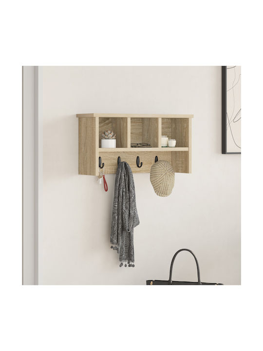 vidaXL Κρεμάστρα Τοίχου Ξύλινη Μπεζ 50x26x16cm