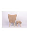 Anidori Ohrensessel mit Fußhocker Open Café 73x69x96cm