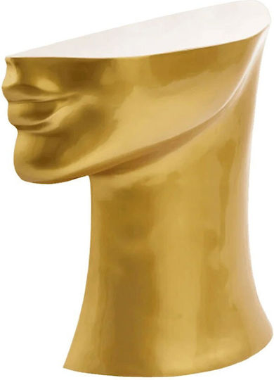 Rund Beistelltisch Head Metall Brown, Gold B41xT33xH79cm