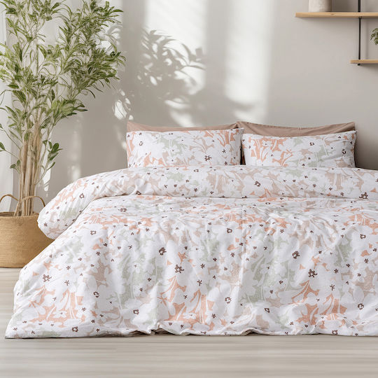 Beauty Home Duvet Cover Set Cotton Single with Pillowcase 165x245 Anthia Art 12253 Beige