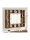 vidaXL Wall Mirror with Brown Wooden Frame & LED Lighting 91x76.5cm 1pcs