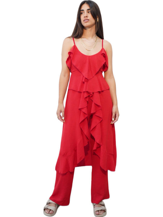 Damen Red Set mit Hose