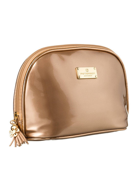 Reise Make-up Tasche In Goldene Farbe Aus Wasserdichtem Synthetischem Material Peterson