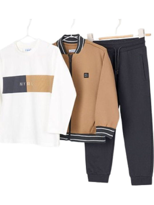 Kids' Set with Pants & Outerwear Winter 3pcs Coffee