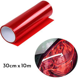 Car Headlight Sticker Film Self-Adhesive 30cmx10m Red W15492-r