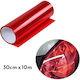 Car Headlight Sticker Film Self-Adhesive 30cmx10m Red W15492-r
