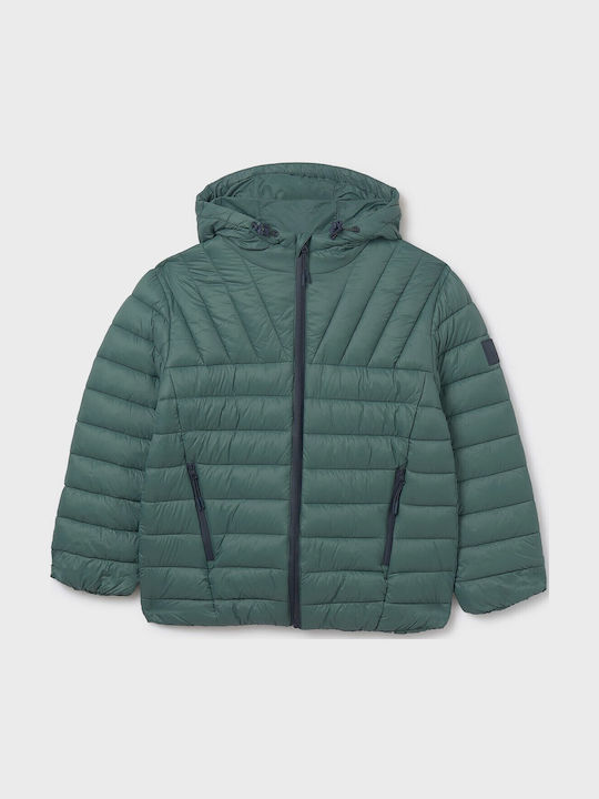 Mayoral Kids' Casual Jacket with Hood Green