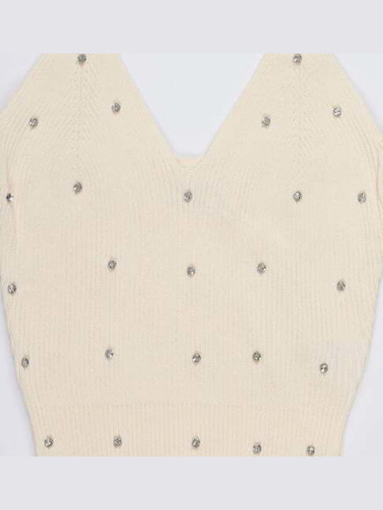 Silvian Heach Γυναικείο Crop Top Αμάνικο Milk