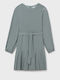 Girls Dress Long Sleeve Set with Accessories Petrol
