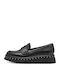 Leder Damen Mokassins in Schwarz Farbe