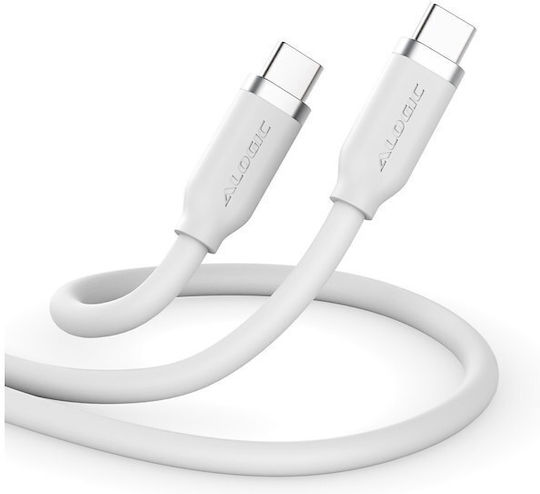 Alogic USB 2.0 Cable USB-C male - USB-C 240W PD Λευκό 1m ELSI5U2CCWH1