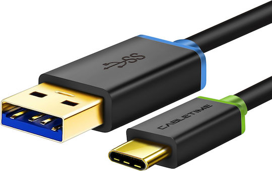 Cabletime Cablu USB 2.0 USB-C Masculin - USB-A Negru 3m CT-C160-U33-CMAMG