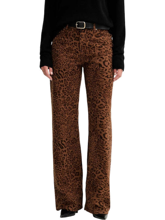 Women's Fabric Trousers Leopard Animal Print