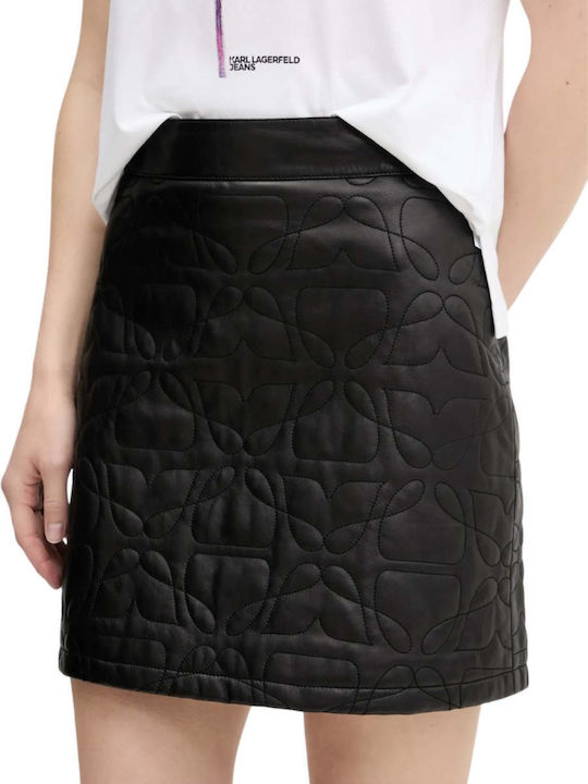 Lesani Leather Mini Skirt Black