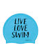 Swimming Cap Σκουφάκι Κολύμβησης Live Love Swim Γαλάζιο