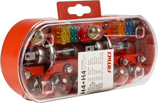 AMiO Lampen Auto H4 / P21/5W / P21W / C5W / C10W / W5W / R5W / R10W 12V 21W 30Stück