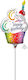 9" Mini Shape Luftballon Cup Cake Regenbogen
