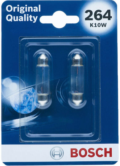 Bosch Bosch Autolampen C10W / SV8.5-8 Halogen Gelbe 12V 10W 2Stück