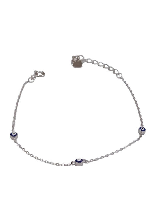 Prince Silvero Women's Bracelet with design Eye made of Silver with Zircon