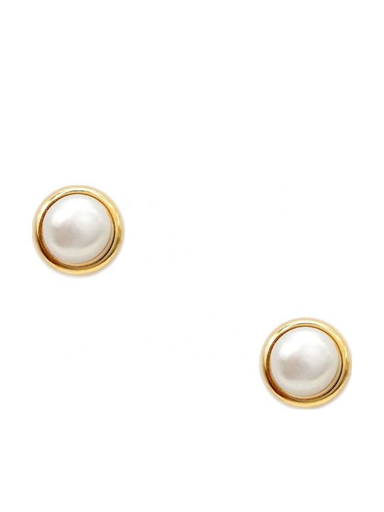 Polytimo Earrings made of Gold 9K with Pearls