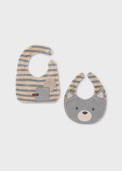 Mayoral Fabric Baby Bib Gray for 3 Months+ 2 Pieces