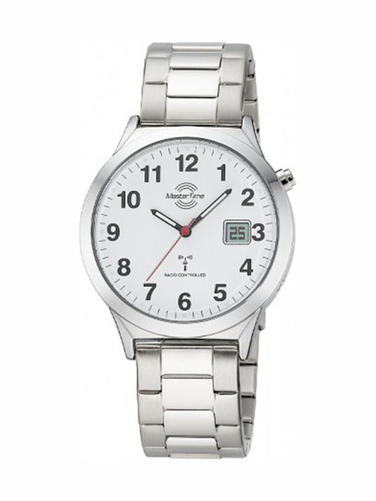 Herrenuhr 41mm Batterie mit Silber Metallarmband